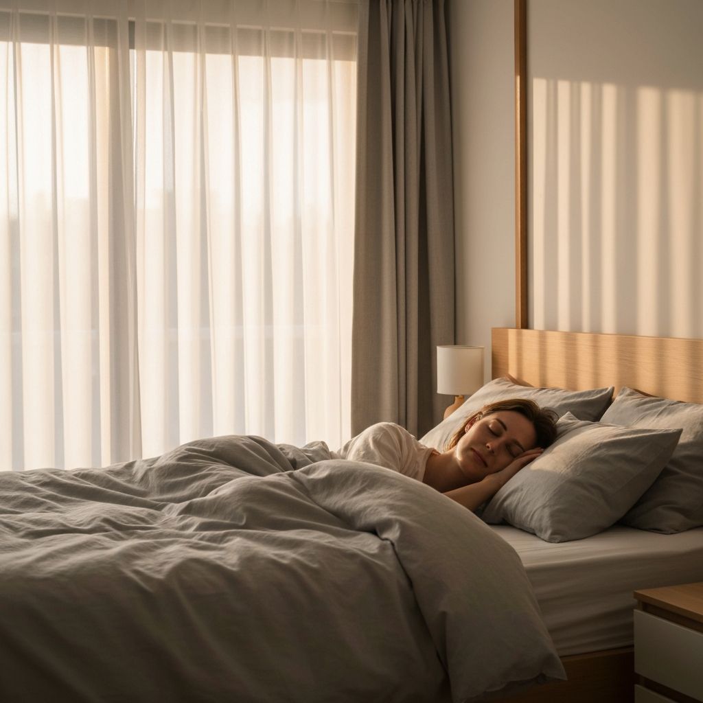 Peaceful bedroom with morning light
